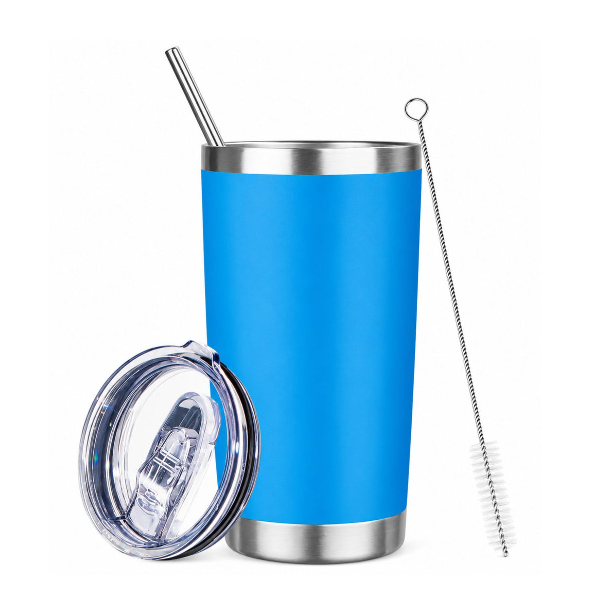 Home Collection Double Wall 20 oz Stainless Steel Insulated Tumbler with Lid and Straw