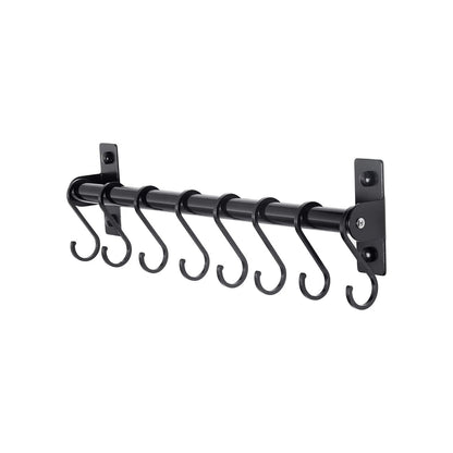 Home Collection Wall Mounted Kitchen Utensil Rail with 8 Hanging Hooks