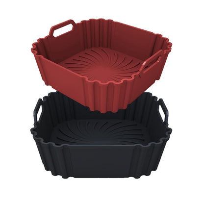 Home Collection Pack of 2 8.5-Inch Reusable Silicone Air Fryer Liners for 5–6.5QT