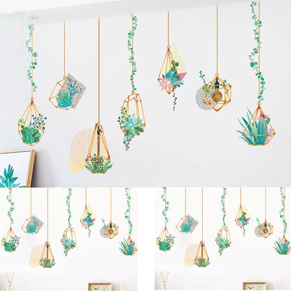 Home Collection Removable Green Hanging Terrarium Wall Stickers