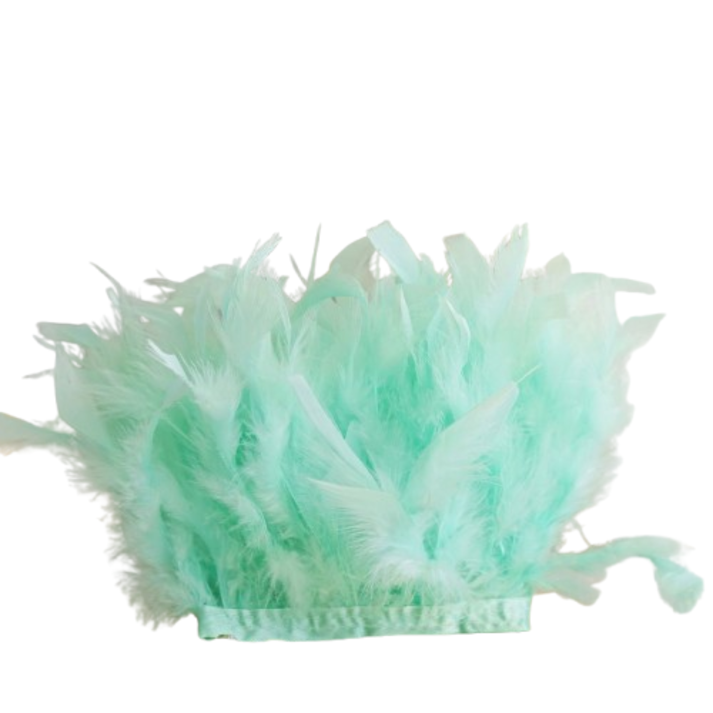 Home Collection 39" Natural Turkey Feather Trim with Satin Ribbon