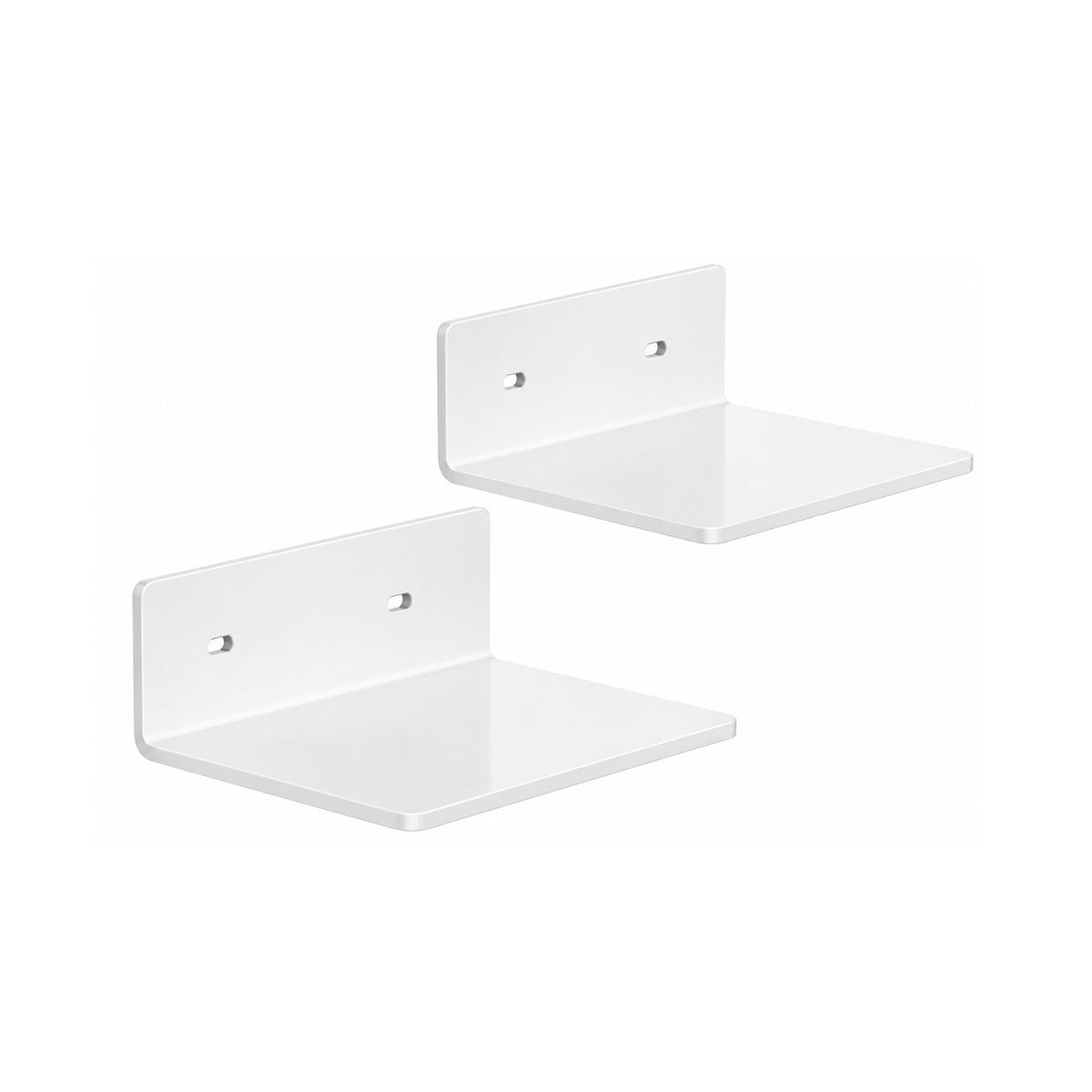 Home Collection Pack of 2 6-Inch Acrylic Floating Wall Shelves for Figures, Plants and Décor