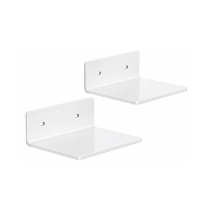 Home Collection Pack of 2 6-Inch Acrylic Floating Wall Shelves for Figures, Plants and Décor