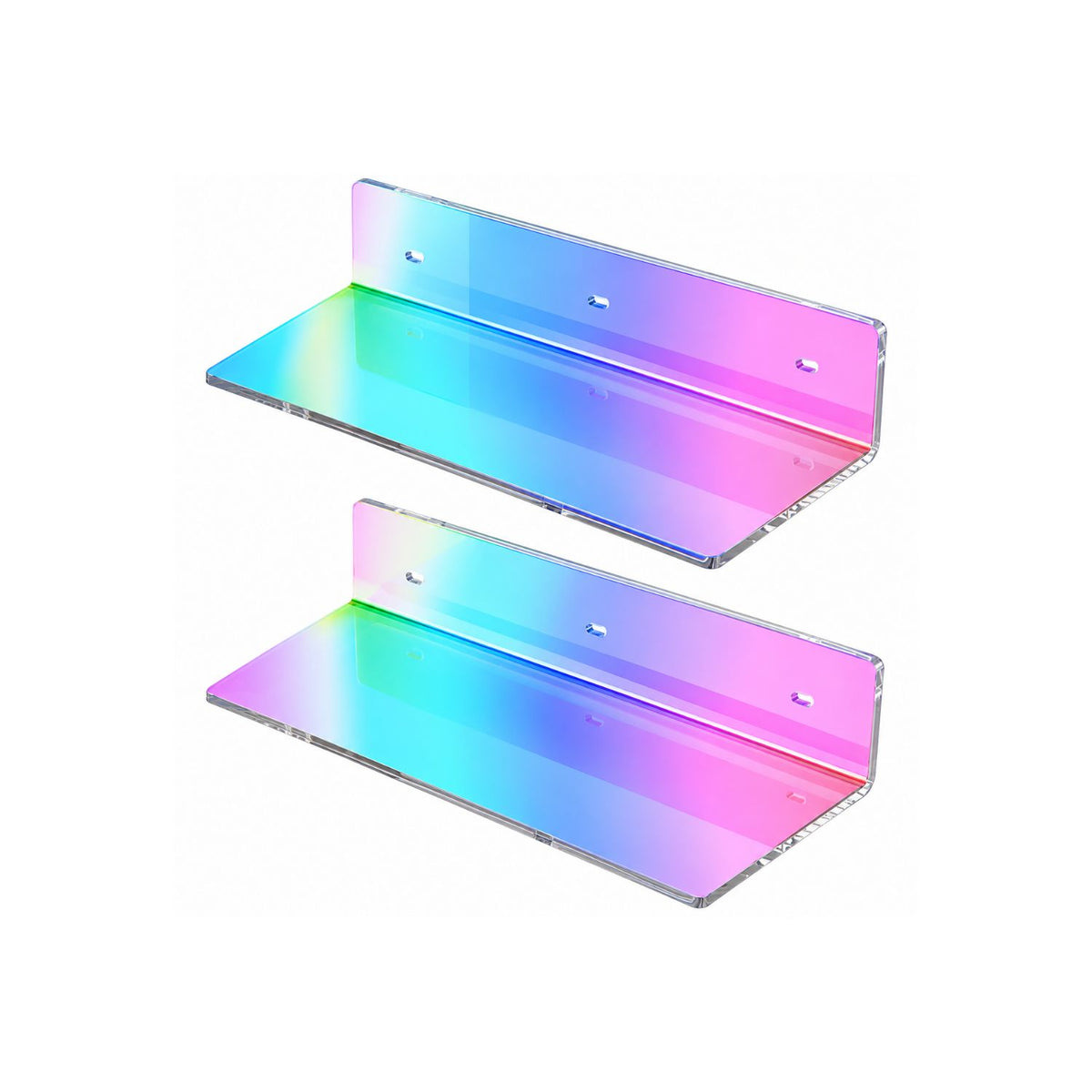 Home Collection Pack of 12-Inch Acrylic Floating Wall Shelves for Figures Plants and Décor