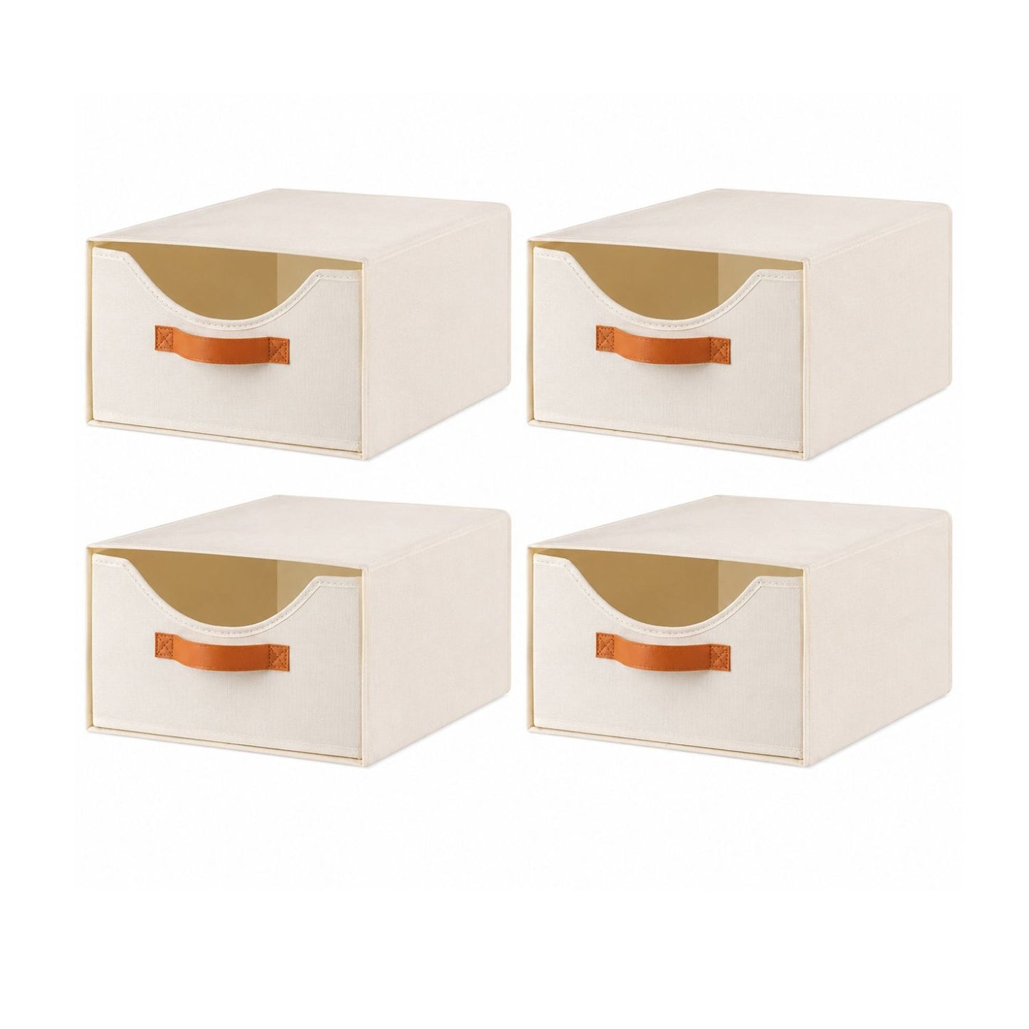 Home Collection Stackable Closet Storage Drawers with Clear Window 16.5 Inch