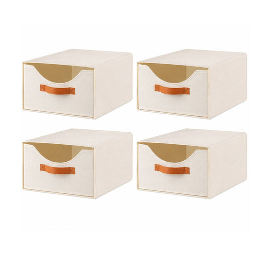 Home Collection Stackable Closet Storage Drawers with Clear Window 16.5 Inch