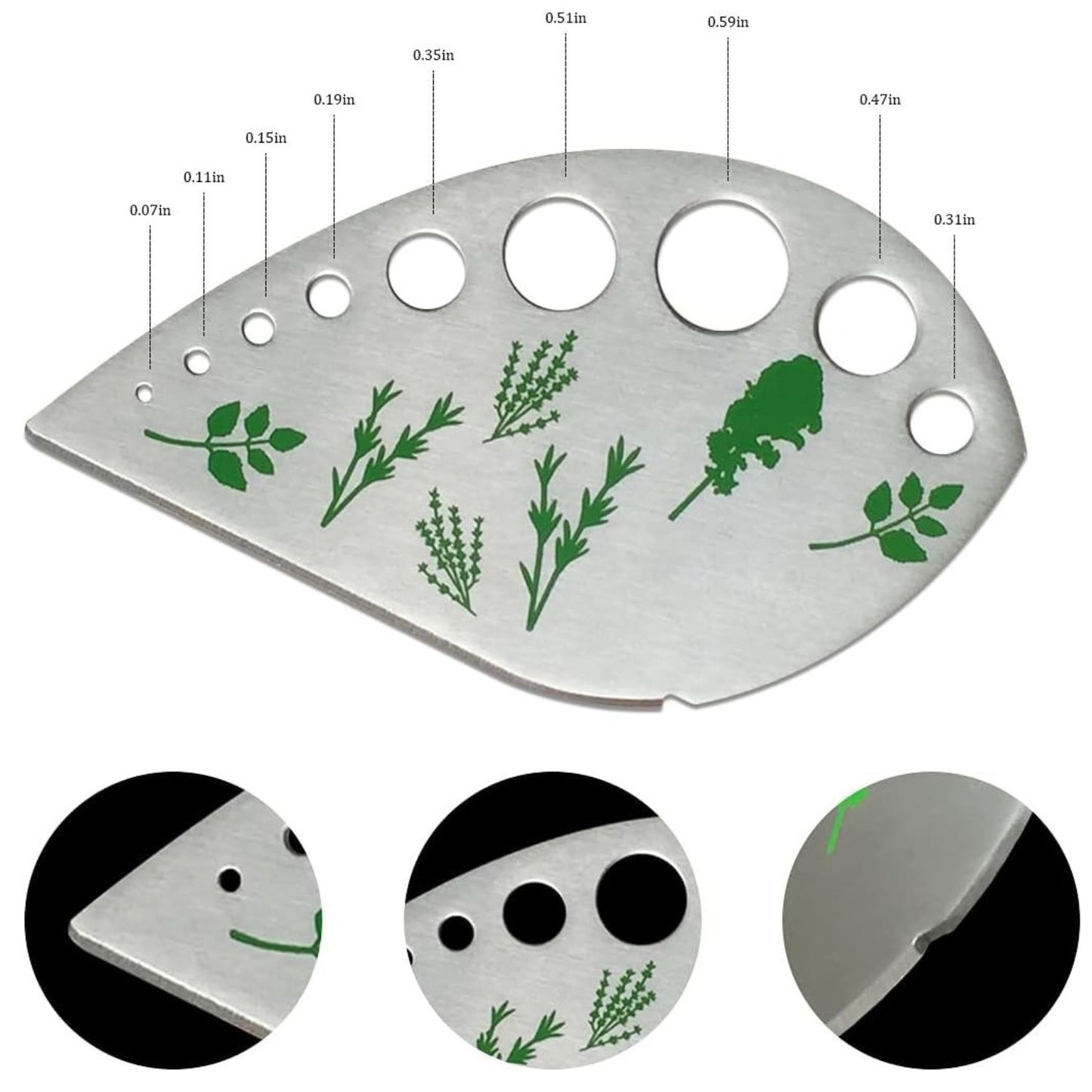 Home Collection 9-Hole Stainless Steel Herb Stripper