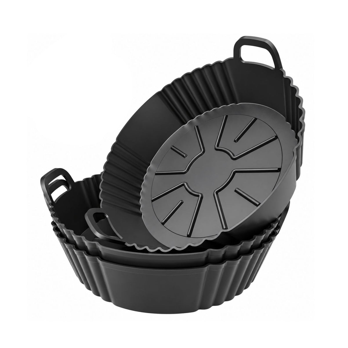 Home Collection Pack of 3 Round Silicone Air Fryer Liners for 4–5.3QT Air Fryers