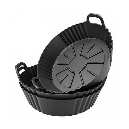 Home Collection Pack of 3 Round Silicone Air Fryer Liners for 4–5.3QT Air Fryers