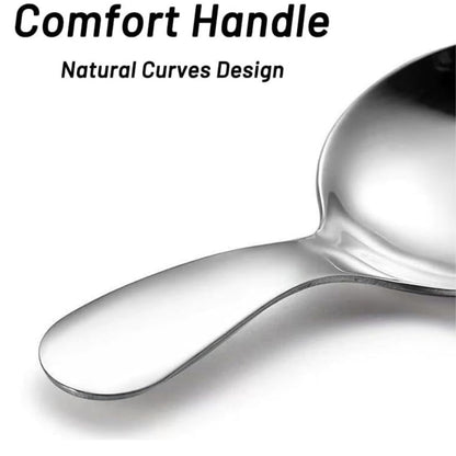 Home Collection Pack of 5 Stainless Steel Short Handle Scoops for Coffee Sugar Salt and Tea