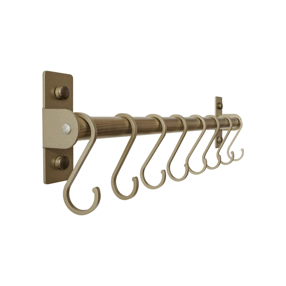 Home Collection Wall Mounted Kitchen Utensil Rail with 8 Hanging Hooks
