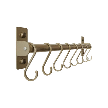 Home Collection Wall Mounted Kitchen Utensil Rail with 8 Hanging Hooks