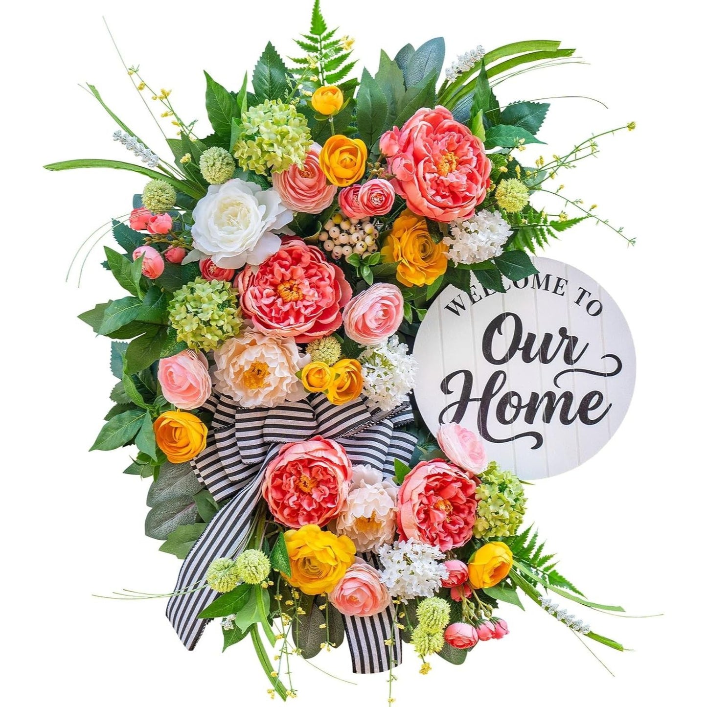 Home Collection Spring Summer Front Door Wreath 26 Inch Seasonal Door Decor