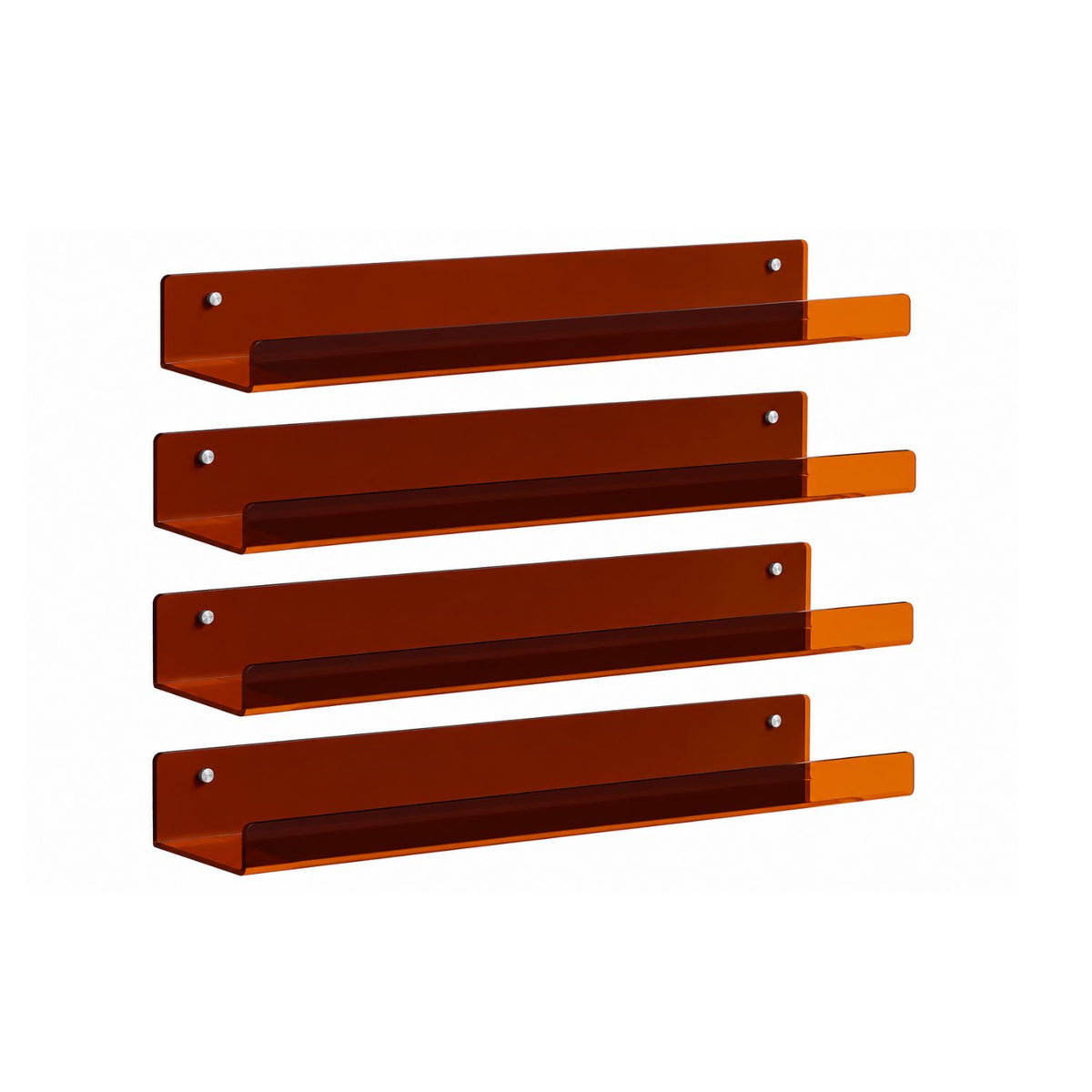 Home Collection Pack of 4 Acrylic Floating Wall Shelves for Display and Organization 15 Inch