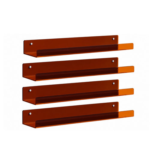 Home Collection Pack of 4 Acrylic Floating Wall Shelves for Display and Organization 15 Inch