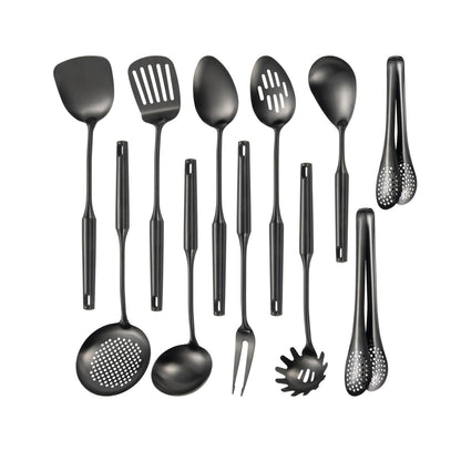 Home Collection  Pack of 11 Stainless Steel Kitchen Utensil Set with Long Handles