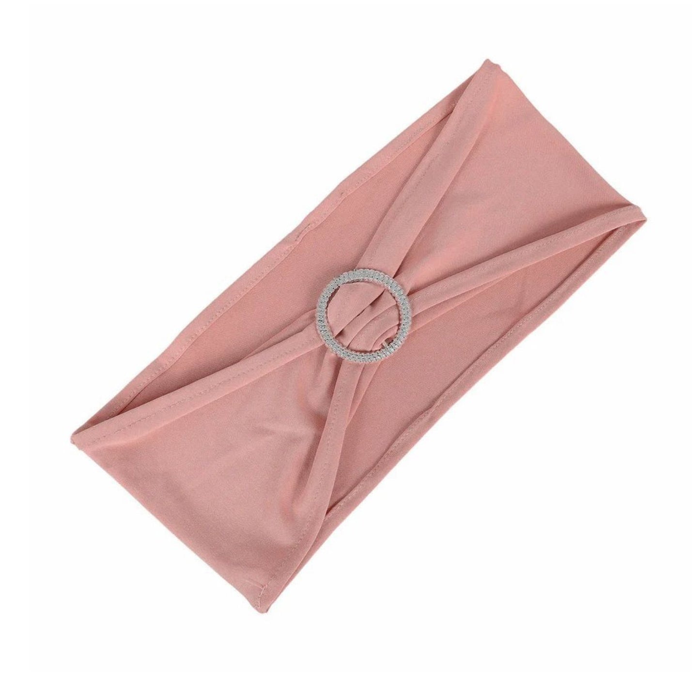 Home Collection 5Pcs Spandex Stretch Chair Sashes with Silver Diamond Ring Buckle