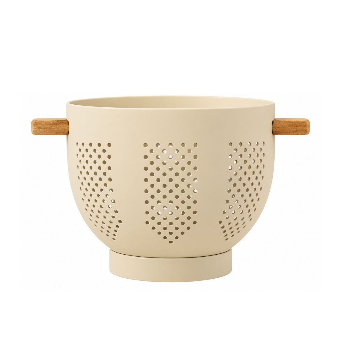 Home Collection 5.5 Qt Metal Colander with Wood Handles 11.26 Inch Large Kitchen Strainer