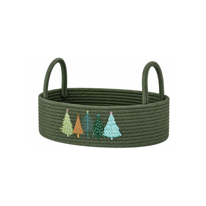 Home Collection Cotton Rope Woven Bathroom Storage Basket with Handle 13 Inch