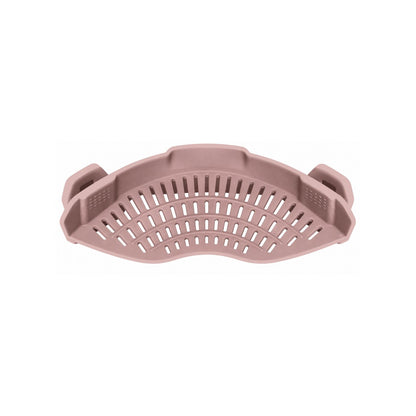 Home Collection Clip-On Silicone Pasta Strainer 8.86x3.55 inch Space-Saving Kitchen Colander