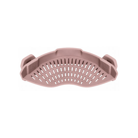 Home Collection Clip-On Silicone Pasta Strainer 8.86x3.55 inch Space-Saving Kitchen Colander