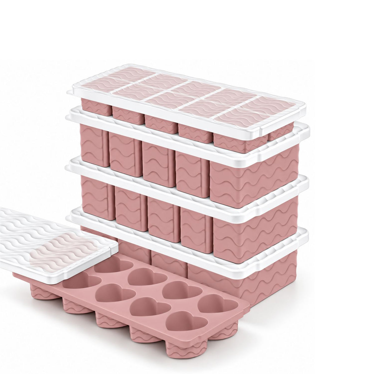 Home Collection Pack of 5 Silicone Freezer Food Molds with Steel Rim