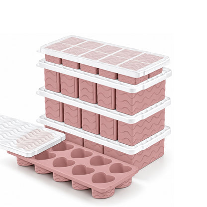 Home Collection Pack of 5 Silicone Freezer Food Molds with Steel Rim