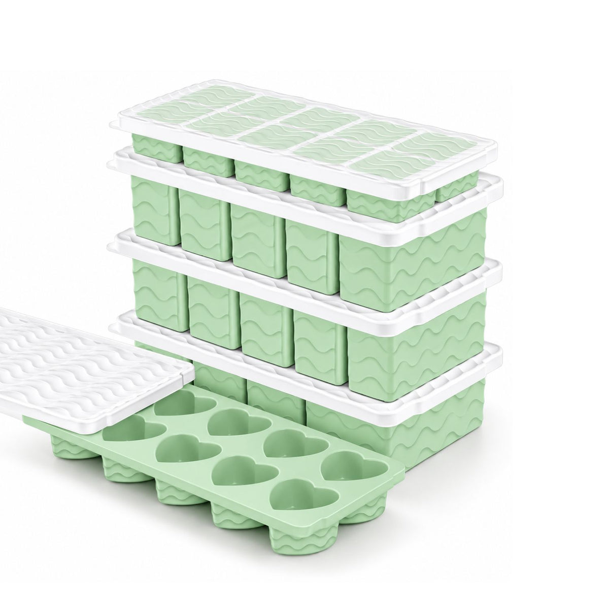 Home Collection Pack of 5 Silicone Freezer Food Molds with Steel Rim