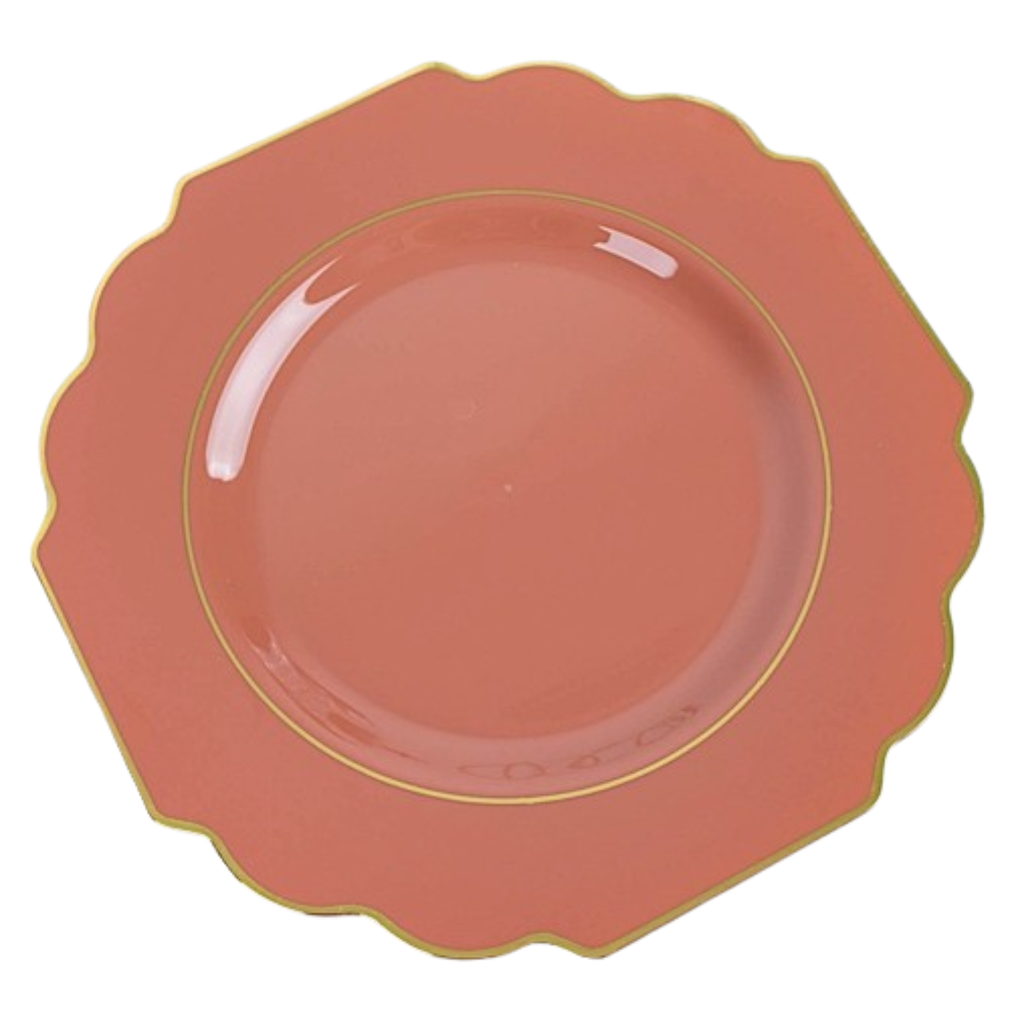 Home Collection 10 Pack 12" Disposable Baroque Plastic Dinner Plates with Gold Rim