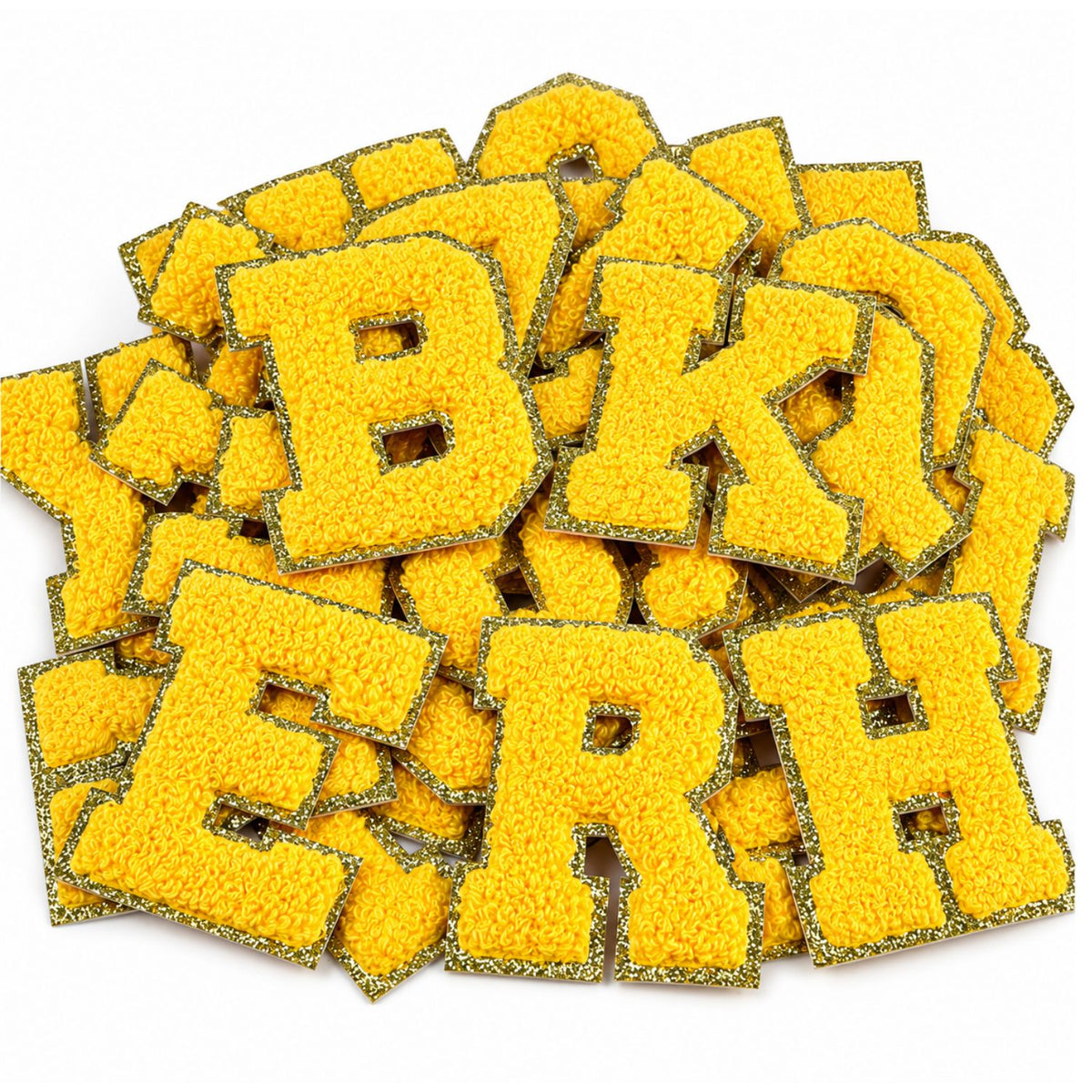 Home Collection 52-Piece Yellow Chenille Letter Patches A-Z