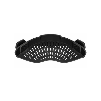 Home Collection Clip-On Silicone Pasta Strainer 8.86x3.55 inch Space-Saving Kitchen Colander