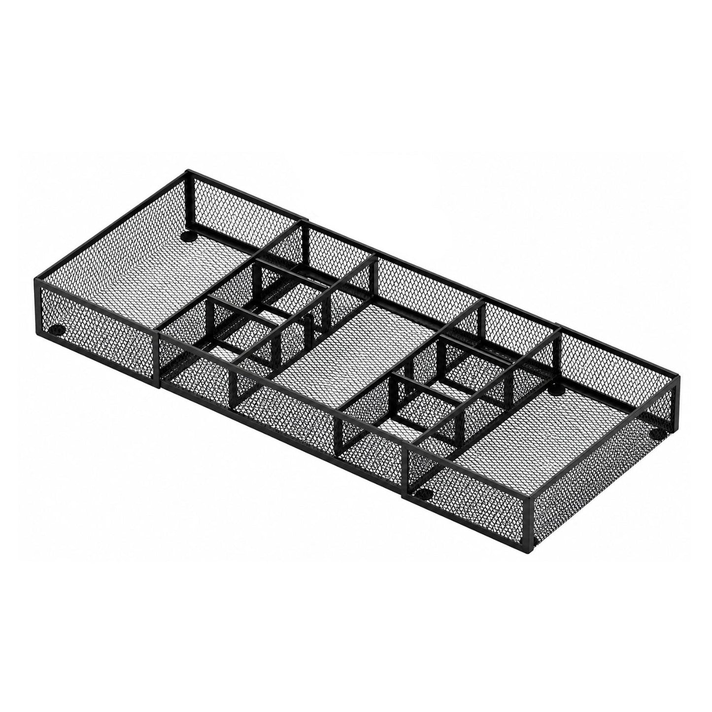 Home Collection Longer Expandable Mesh Desk Drawer Organizer Tray with 10 Adjustable Compartments