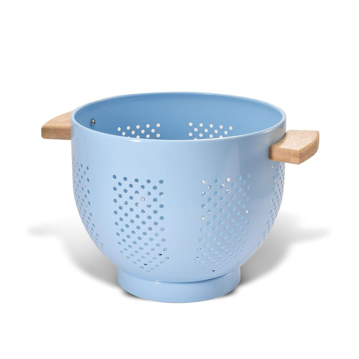 Home Collection 5.5 Qt Metal Colander with Wood Handles 11.26 Inch Large Kitchen Strainer