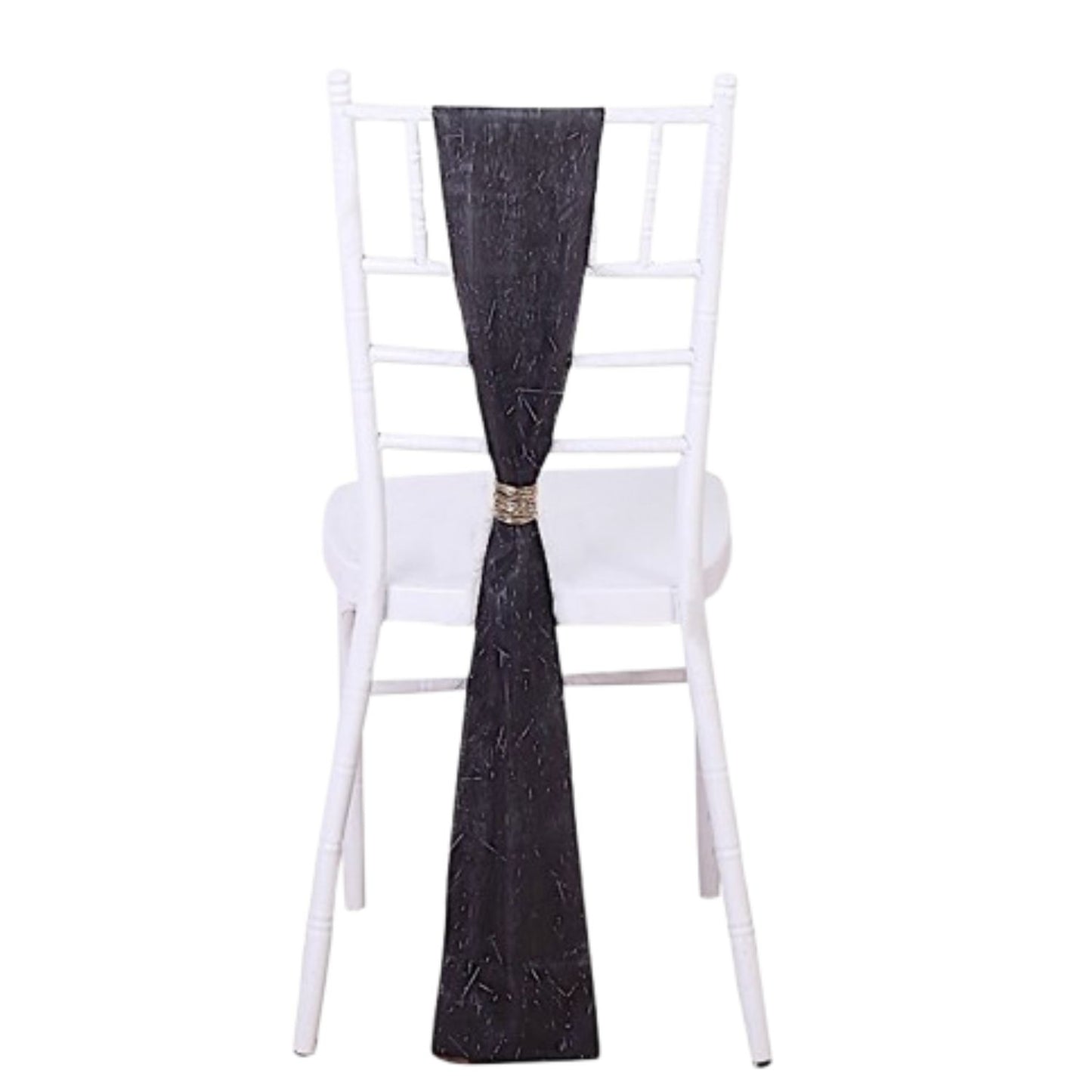 Home Collection 5Pcs Polyester Chair Sashes with Metallic Fringe