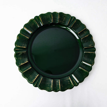 Home Collection 6-Pack Round Scalloped Trim Charger Plates 13"