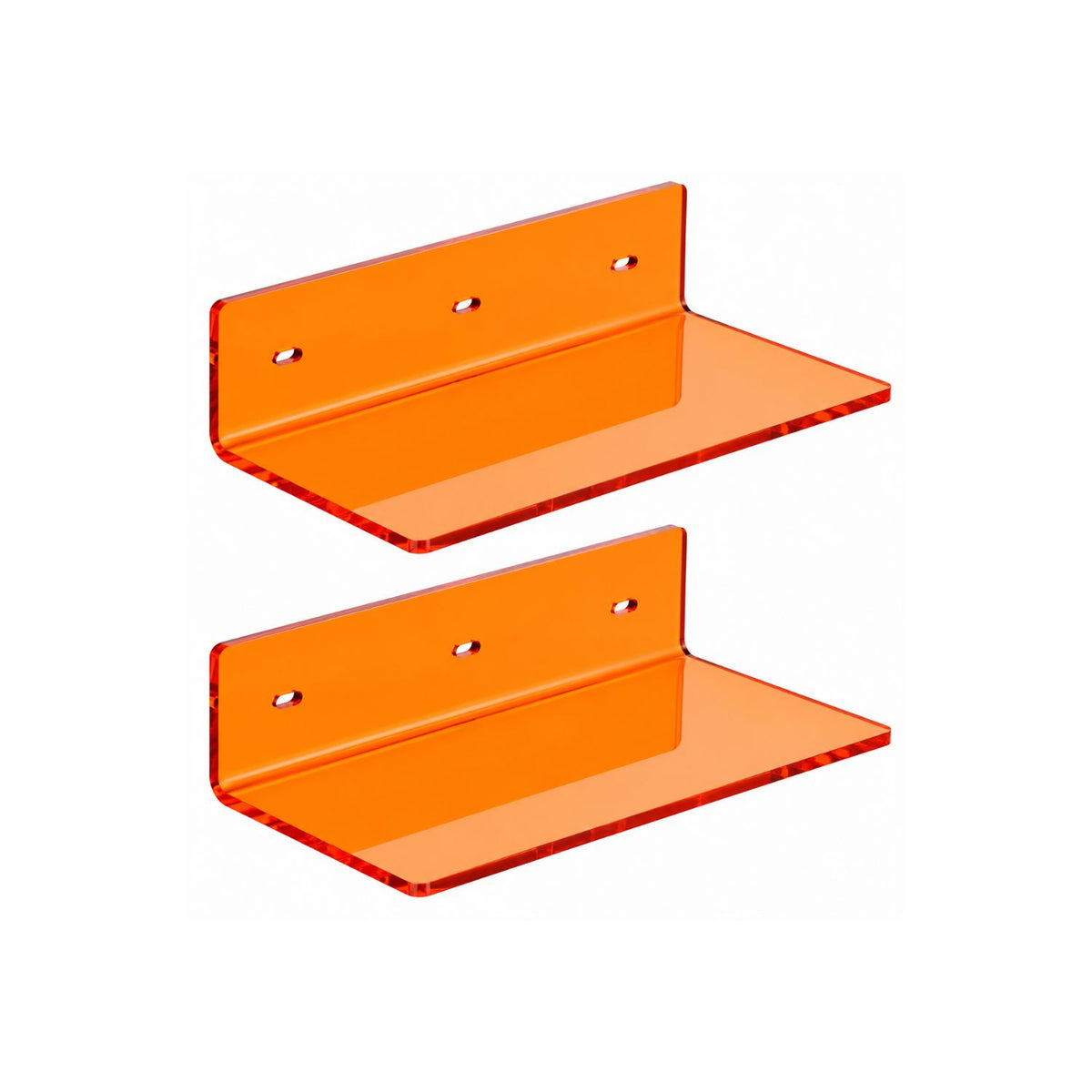 Home Collection Pack of 12-Inch Acrylic Floating Wall Shelves for Figures Plants and Décor