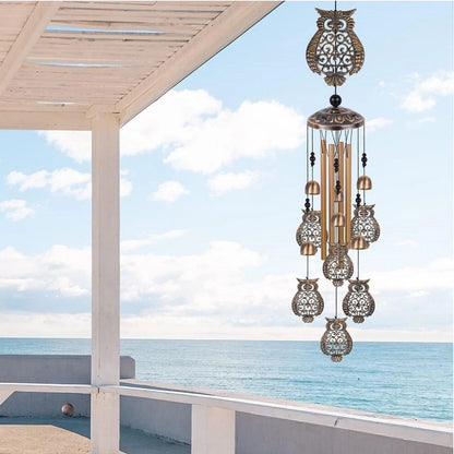 Home Collection Animal-Themed Metal Wind Chimes 4-Tube Garden Decor