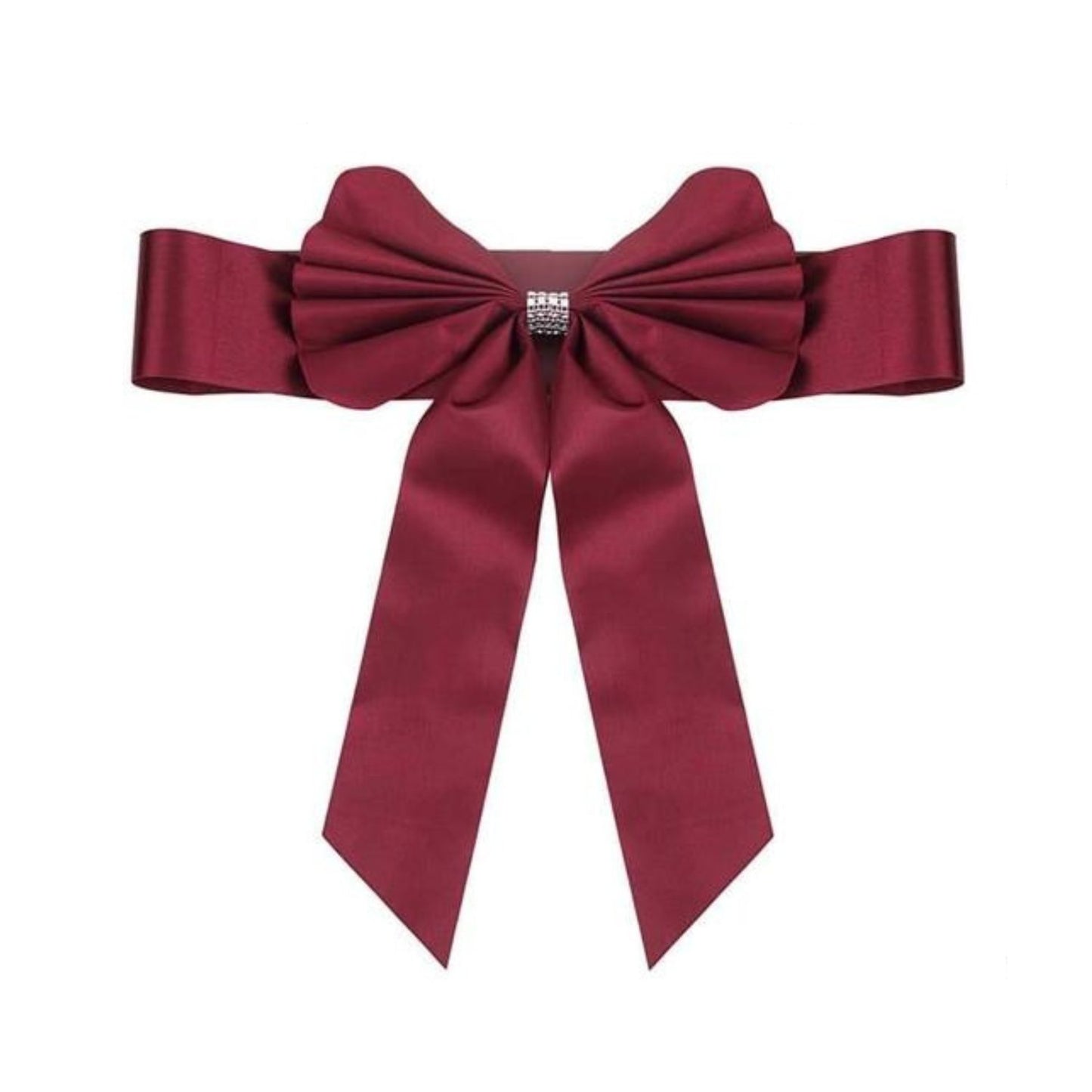 Home Collection 5Pcs Reversible Satin Faux Leather Bow Tie Chair Sashes with Buckles