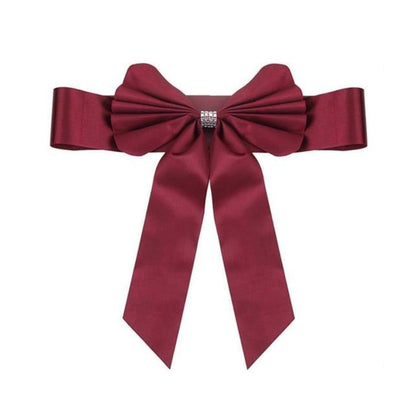 Home Collection 5Pcs Reversible Satin Faux Leather Bow Tie Chair Sashes with Buckles