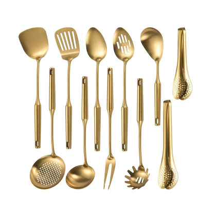Home Collection  Pack of 11 Stainless Steel Kitchen Utensil Set with Long Handles