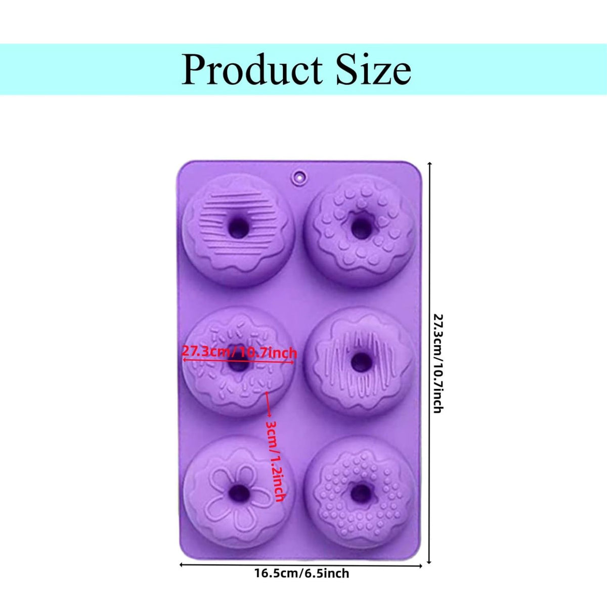 Home Collection Pack of 2 Purple Nonstick Silicone Donut Baking Molds