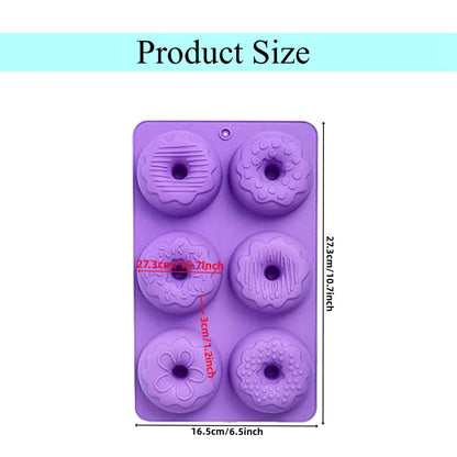 Home Collection Pack of 2 Purple Nonstick Silicone Donut Baking Molds