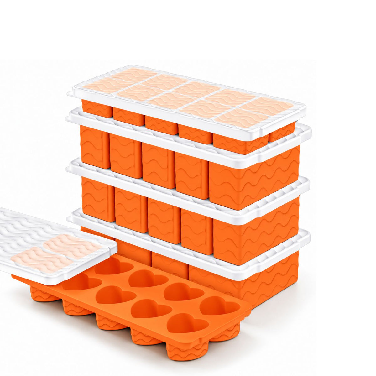 Home Collection Pack of 5 Silicone Freezer Food Molds with Steel Rim