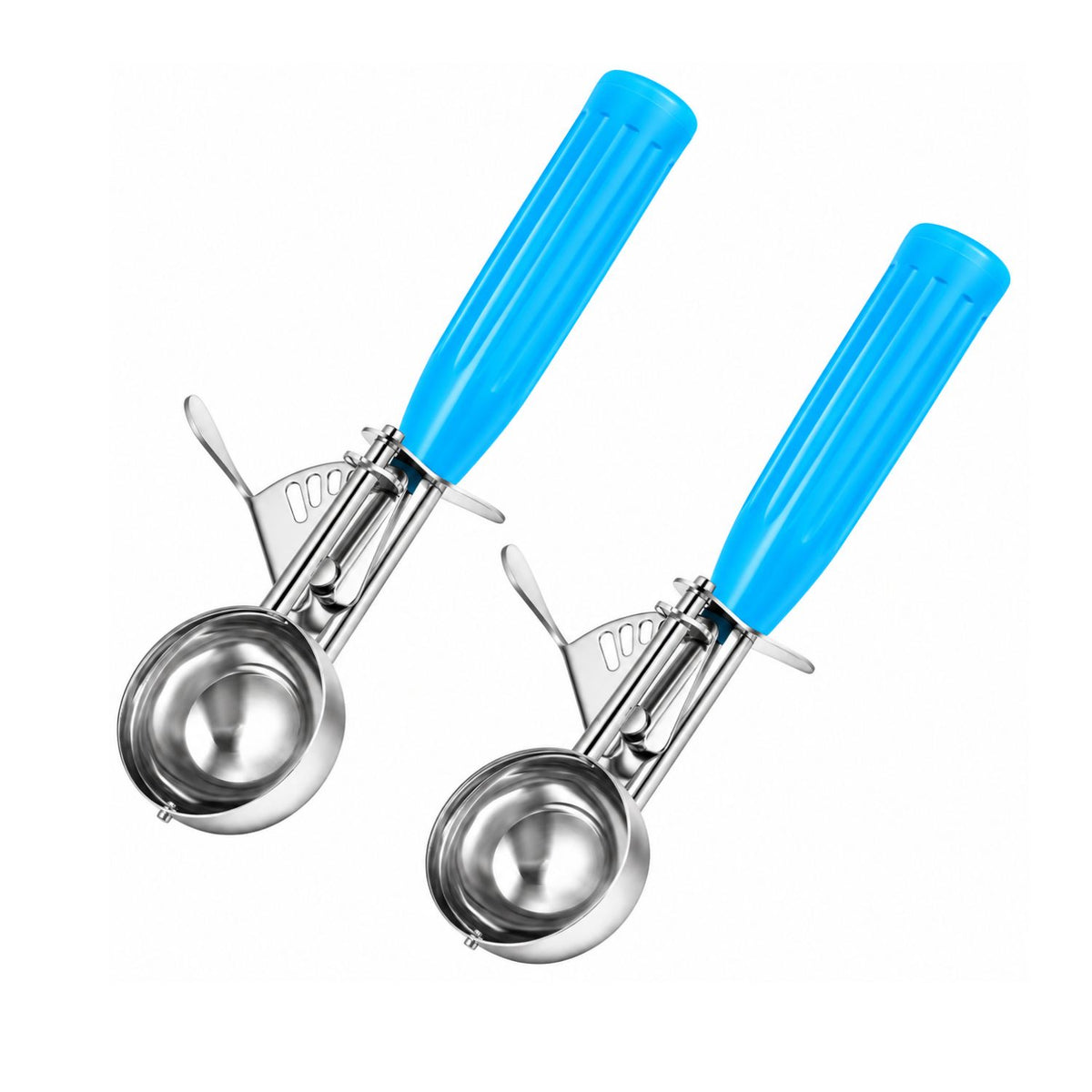 Home Collection Pack of 2 Stainless Steel Ice Cream Scoops with Trigger