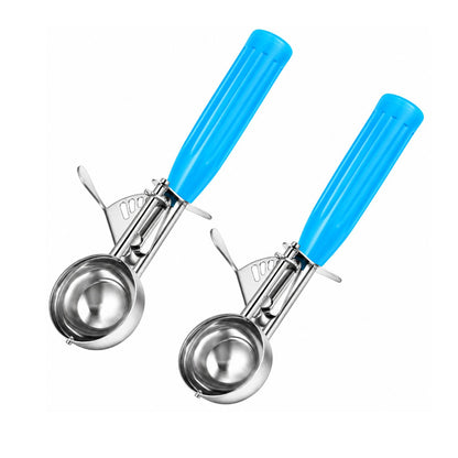 Home Collection Pack of 2 Stainless Steel Ice Cream Scoops with Trigger
