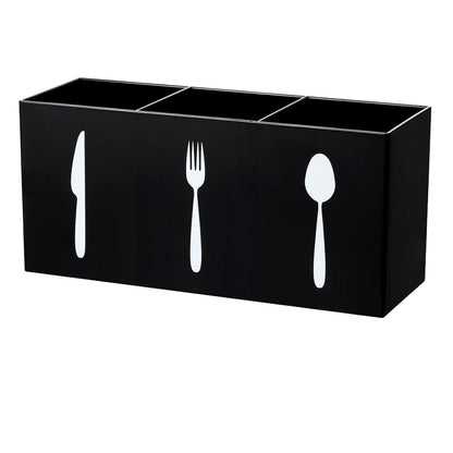 Home Collection Acrylic Cutlery Storage Organizer Bin 3 Section Silverware Caddy