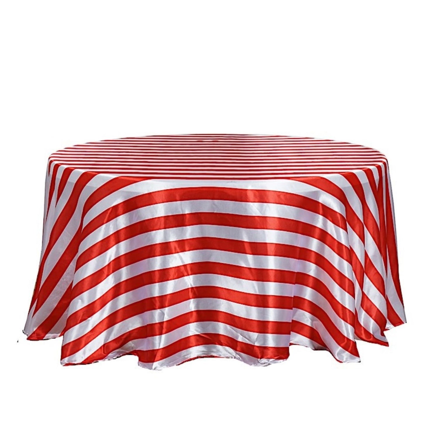 Home Collection Round Striped Satin Tablecloth 120"
