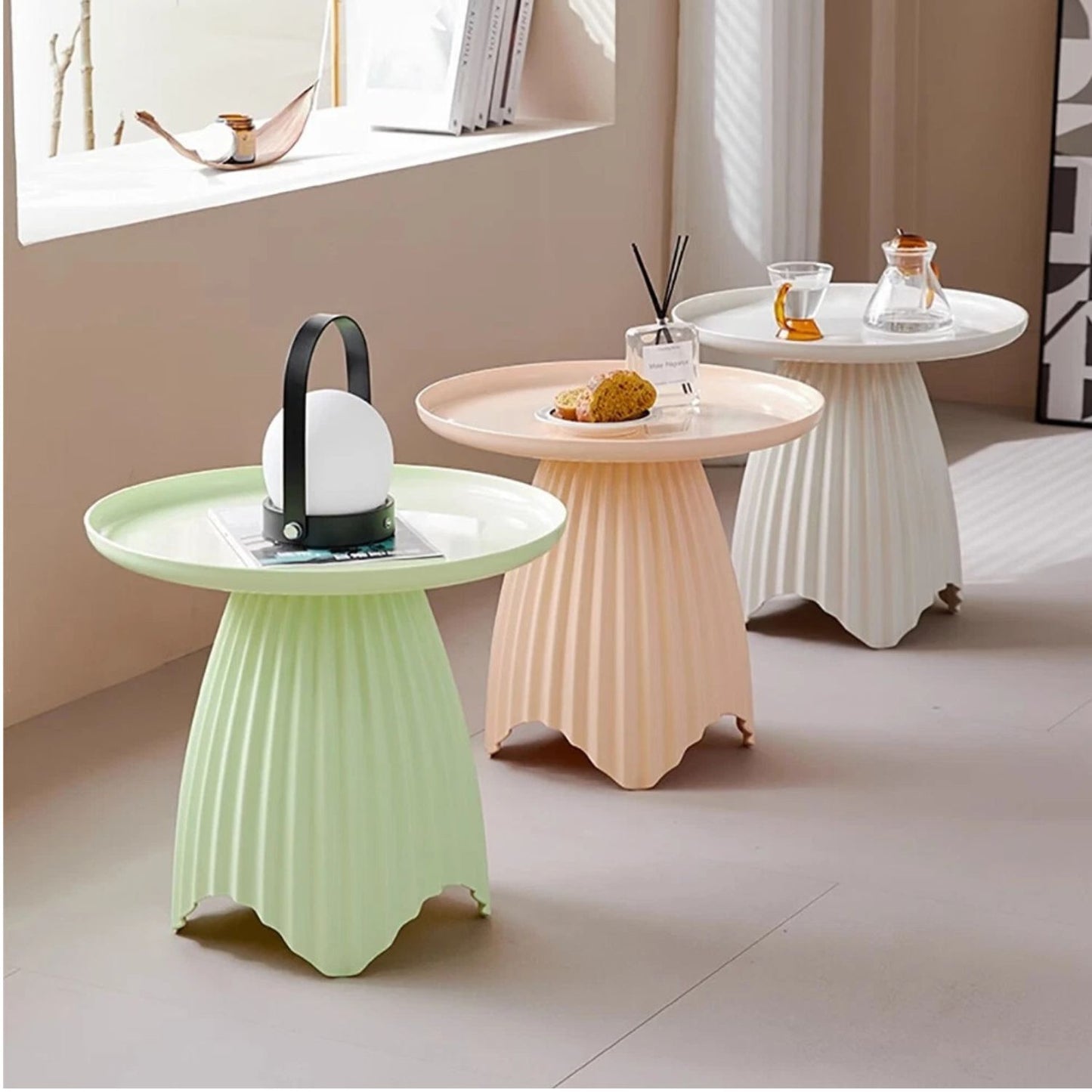 Home Collection Round Coffee Table Side Table Lightweight Bedside End Table