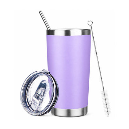 Home Collection Double Wall 20 oz Stainless Steel Insulated Tumbler with Lid and Straw