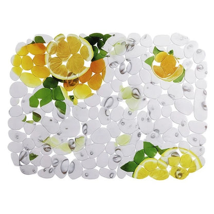 Home Collection Printed PVC Sink Mat 15.7x11.8 Inch Flexible Pebble